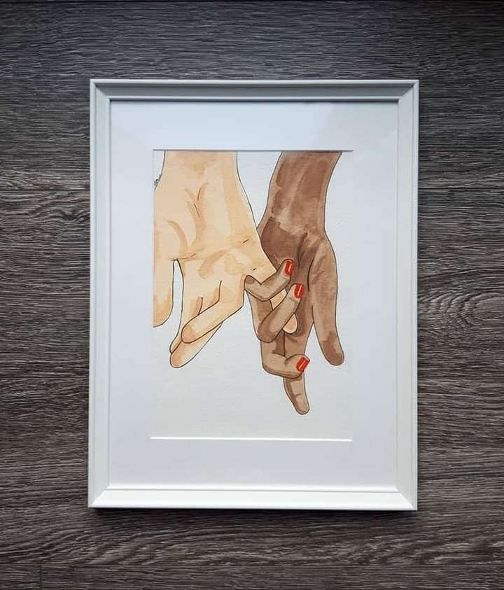“Holding hands” Watercolour