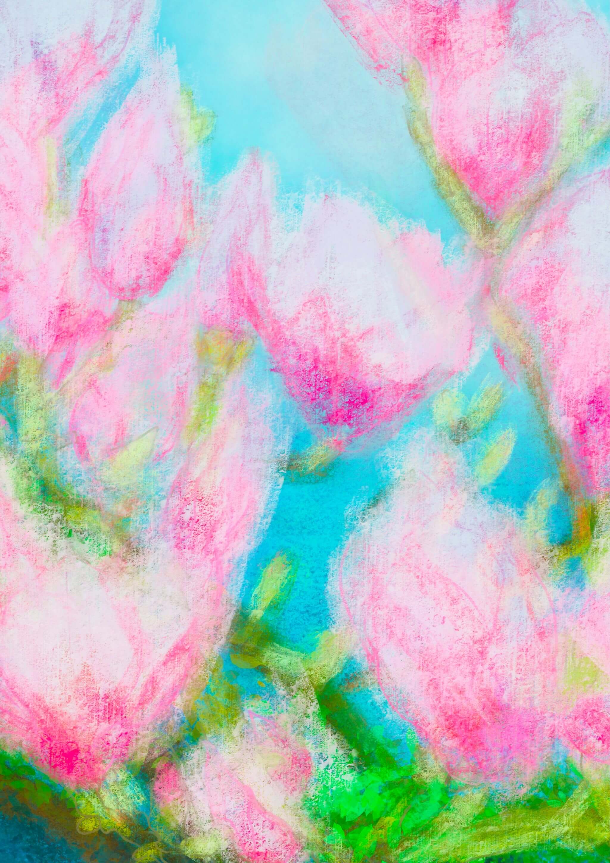 Scent of magnolias-floral abstract