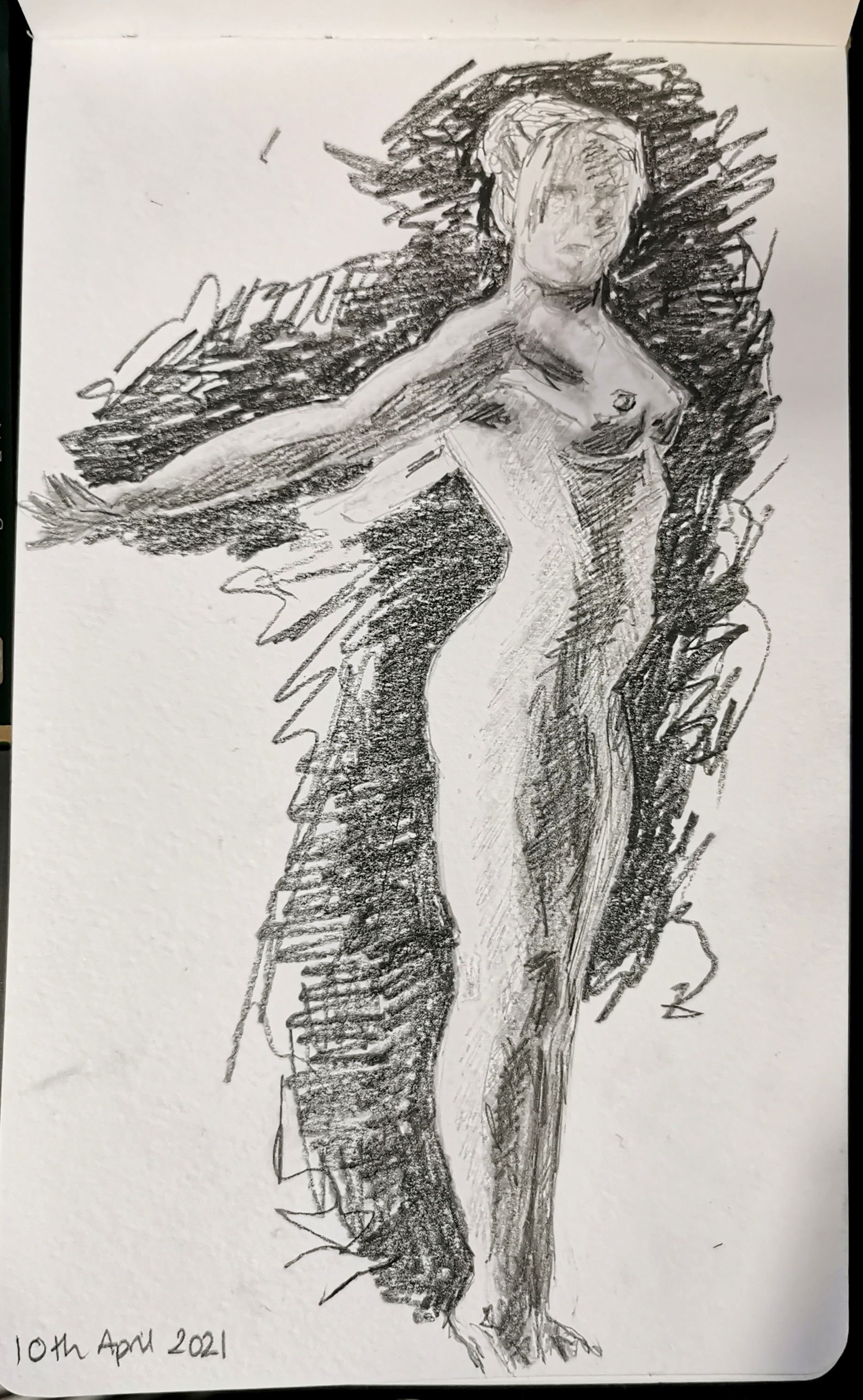 Life drawing charcoal and pencil