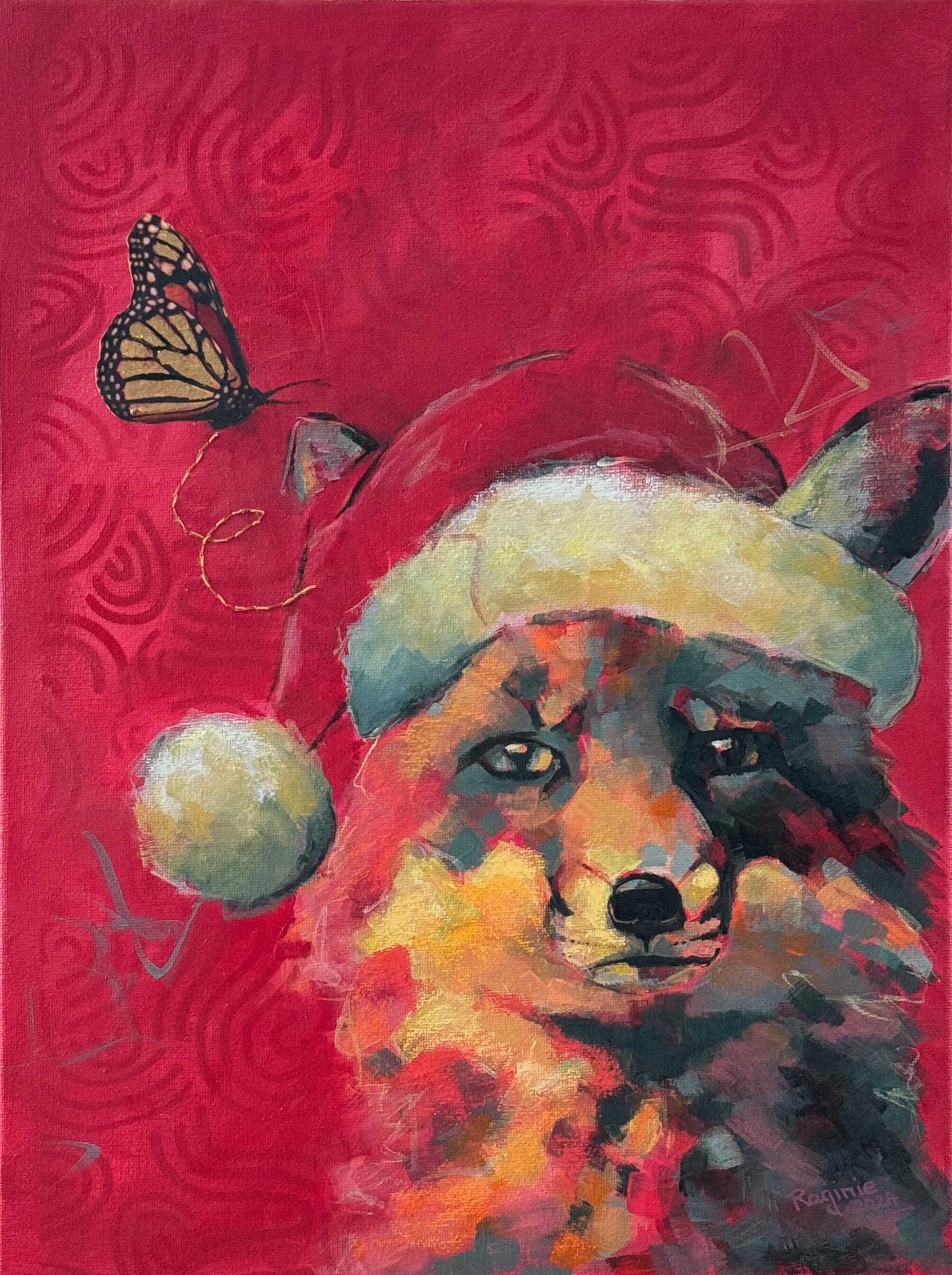 Festive Fox and a Butterfly