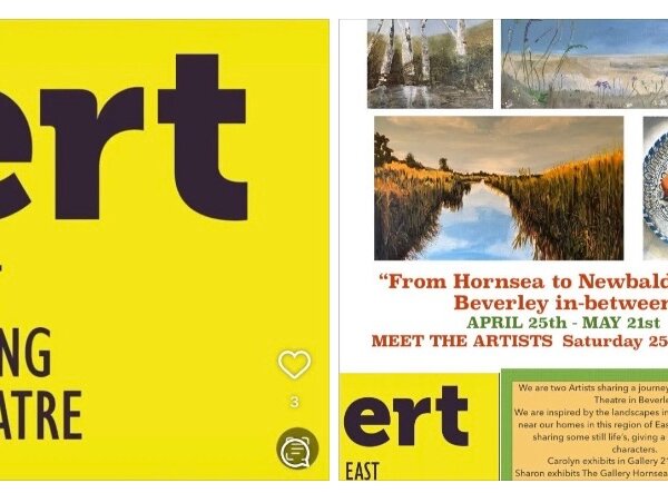 Art collaboration of myself and Sharon Lomax and you can meet us  April 12 – 2