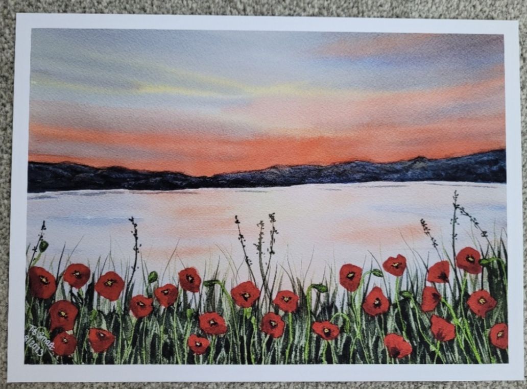 Poppies at sunset