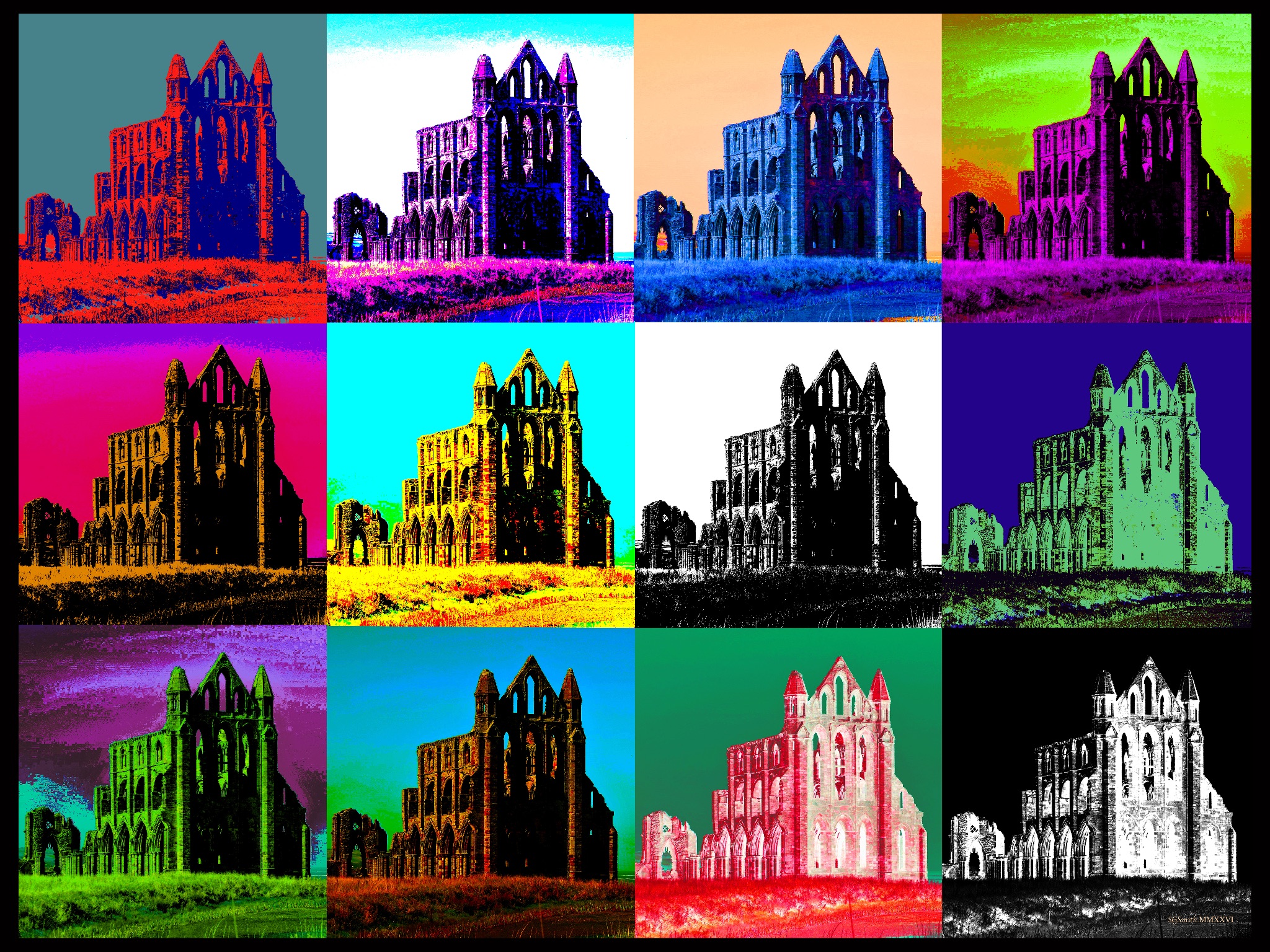 Whitby Abbey (Pop Art) Landscape